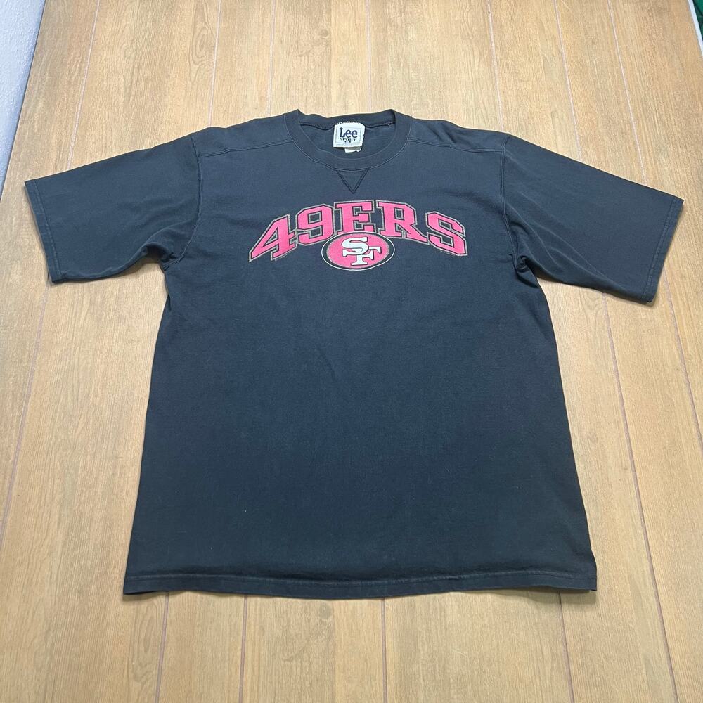 Vintage San Francisco 49ers Men Shirt XL Black/Red Lee Sport Logo 90s Y2K